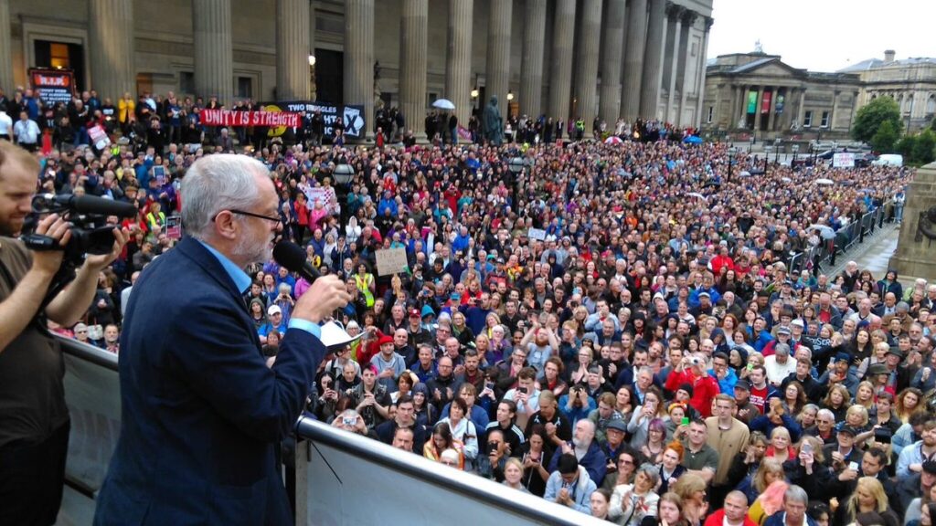 Jeremy Corbyn has more support than any other UK political leader.
