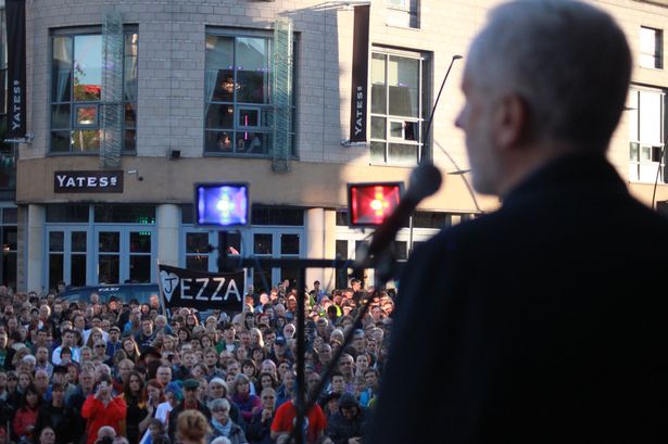 Jeremy Corbyn addressing thousands in Sheffield in August. But the local Labour Party fielded an anti-Corbyn candidate in the Mosborough by-election - and lost.