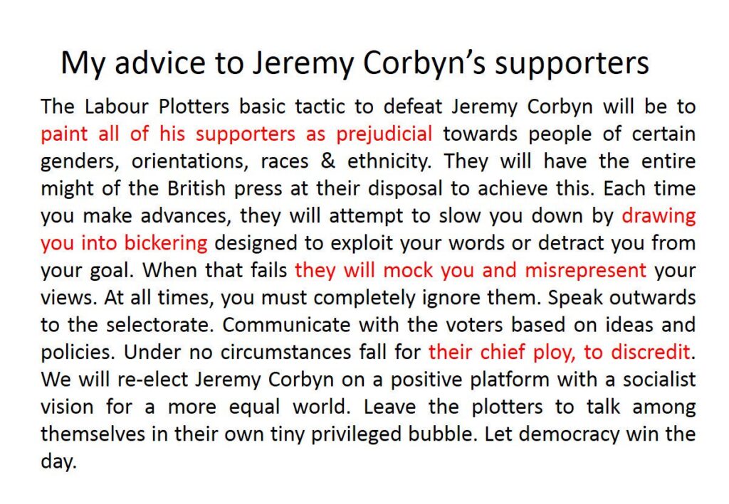 160723 Advice to Corbyn supporters