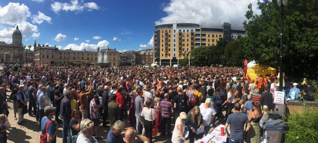 ... This was the size of the crowd Mr Corbyn was addressing. [Image: From Twitter].