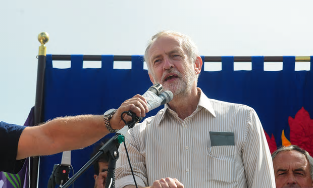 Jeremy Corbyn speaks at a Momentum rally in Ramsgate [Image: Graham Mitchell/ Barcroft Images].