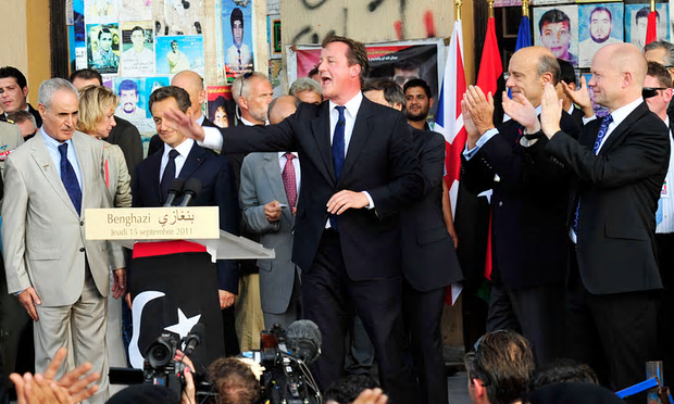 David Cameron addresses a crowd in Benghazi, Libya [Image: Esam Omran Al-Fetori/Reuters].