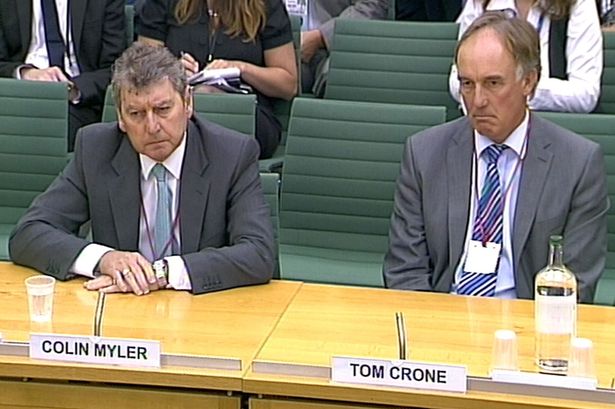 Editor Colin Myler (left) and legal chief Tom Crone (right) misled MPs, a report found [Image: PA Archive/Press Association Images].