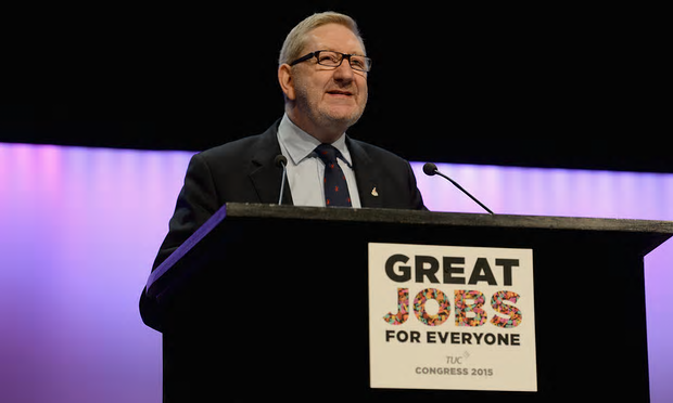 Len McCluskey, general secretary or the Unite union, speaks to the TUC’s conference in Brighton last year [Image: Mary Turner/Getty Images].