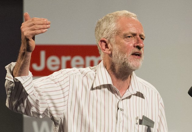 Jeremy Corbyn speaking at a Momentum event in August [Image: Anadolu Agency via Getty Images].
