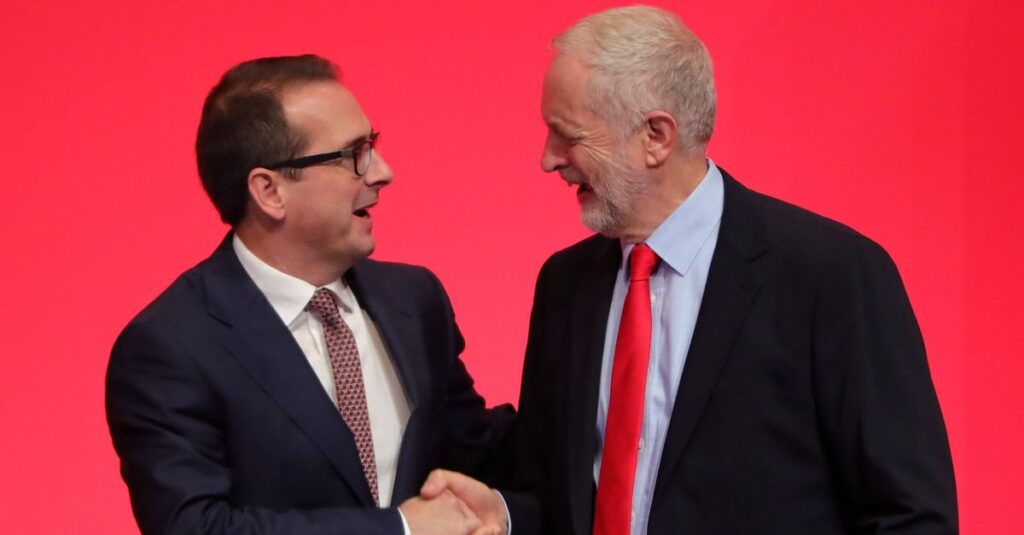 Owen Smith congratulates Jeremy Corbyn on his win.