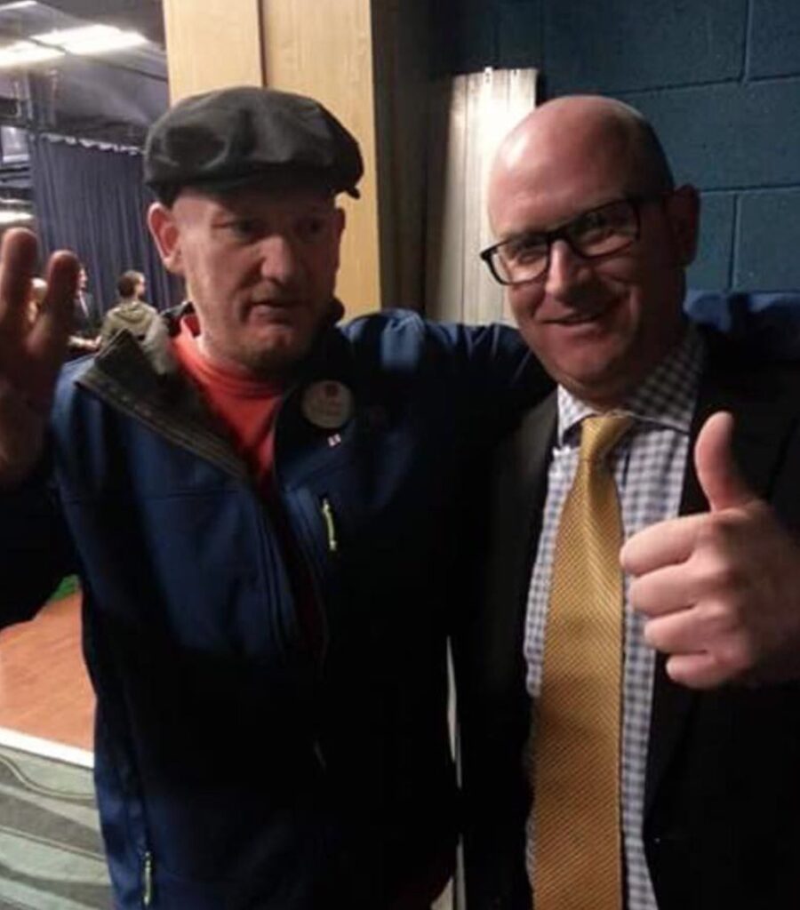 The EDL's Andy Edge with Paul Nuttall of UKIP [Image: EDL News].