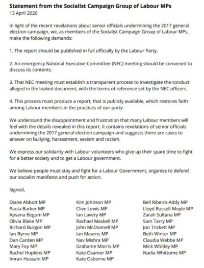 Socialist Labour MPs demand action on leaked Labour report but Starmer ...