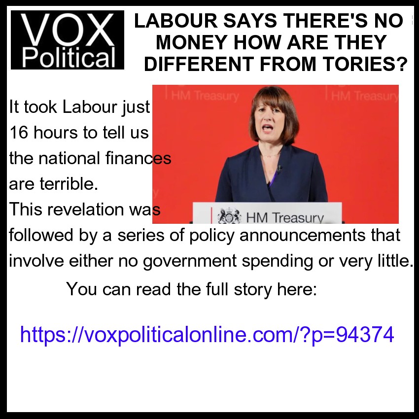 Labour says there is no money