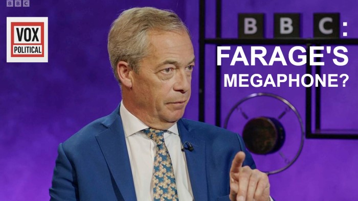 Nigel Farage speaking at the BBC - as he does so often.