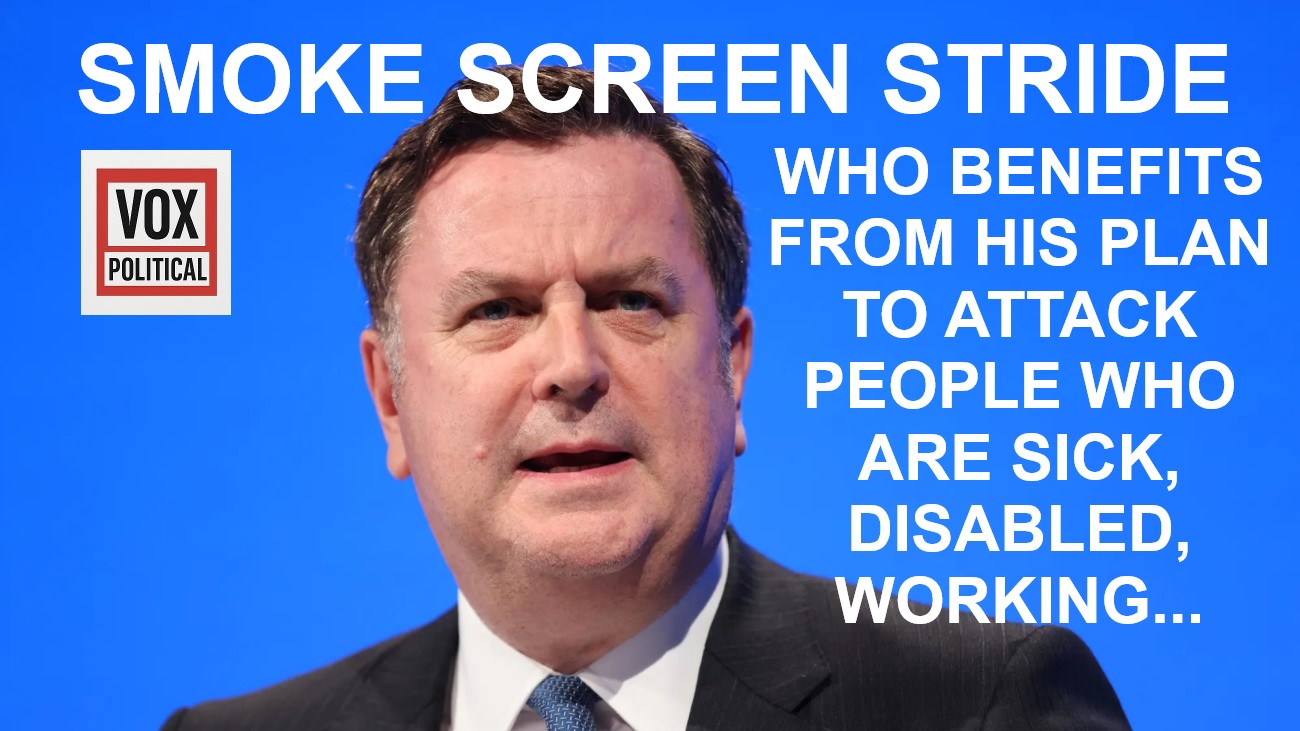 Mel Stride delivering his speech to the Conservative Party conference.