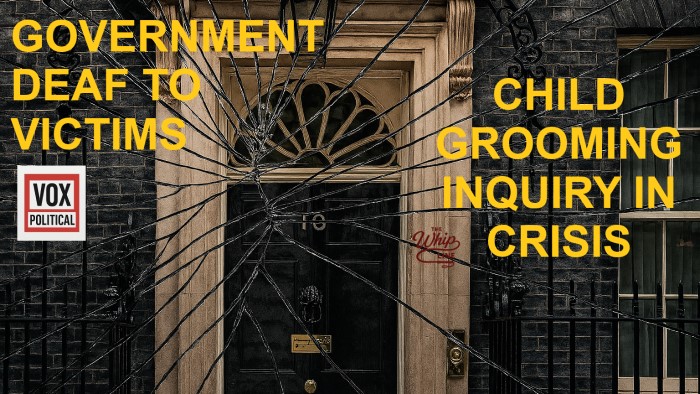 Downing Street fractured, symbolising a shattering of trust.