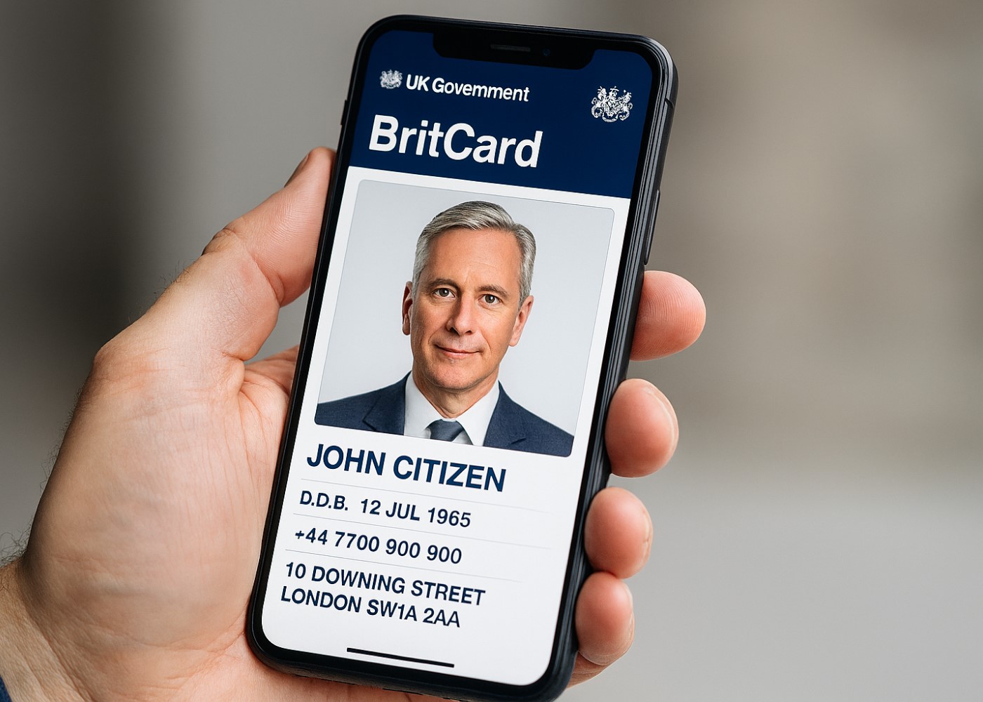 An artist's representation of the Britcard digital ID system.