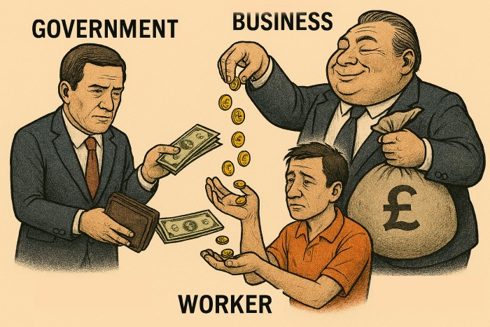 Workers stay poor while the bosses are protected.